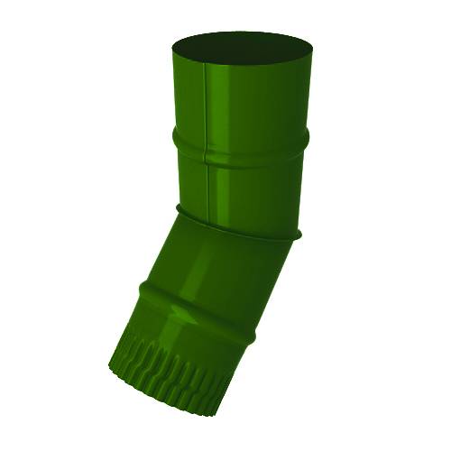 Колено водостока, диаметр 100 мм, Порошковое покрытие, RAL 6002 (Лиственно-зеленый)