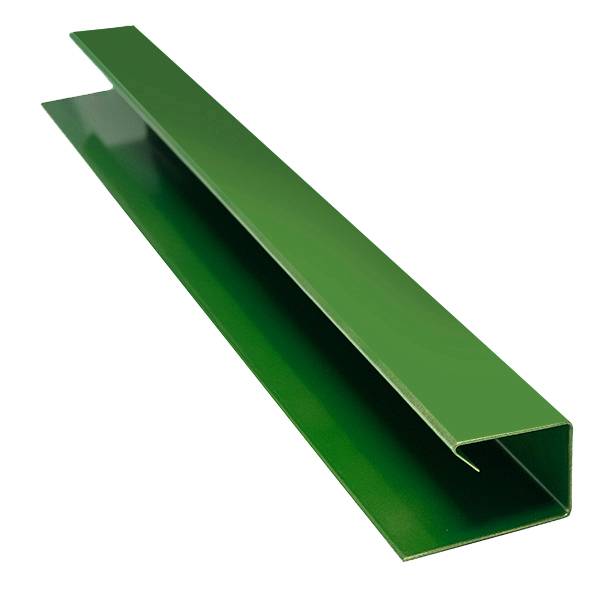Планка завершающая, длина 1.25 м, Полимерное покрытие, RAL 6002 (Лиственно-зеленый)