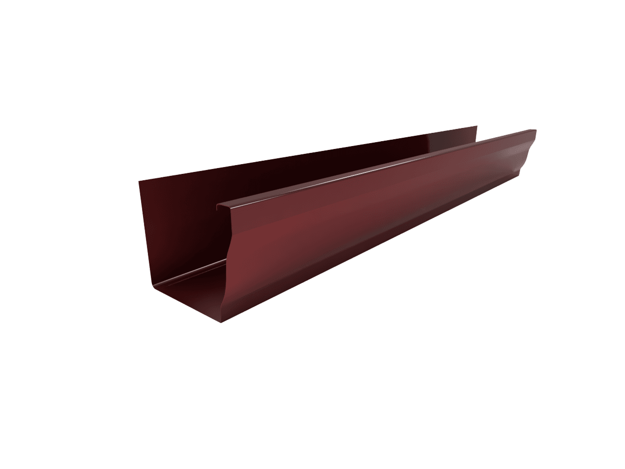 Желоб водосточный прямоугольный 2500 х 126 мм RAL 3011 из оцинкованной стали