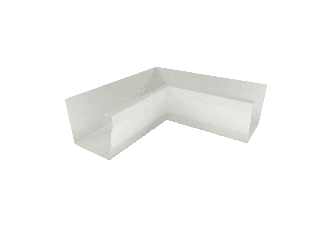 Угол желоба внутренний (90 град) 235 х 235 мм RAL 9003 из оцинкованной стали