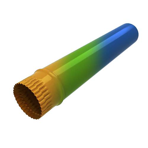 Труба водосточная 125 мм, Порошковое покрытие, длина 0.6 м., все остальные цвета каталога RAL, кроме металлизированных и флуоресцентных