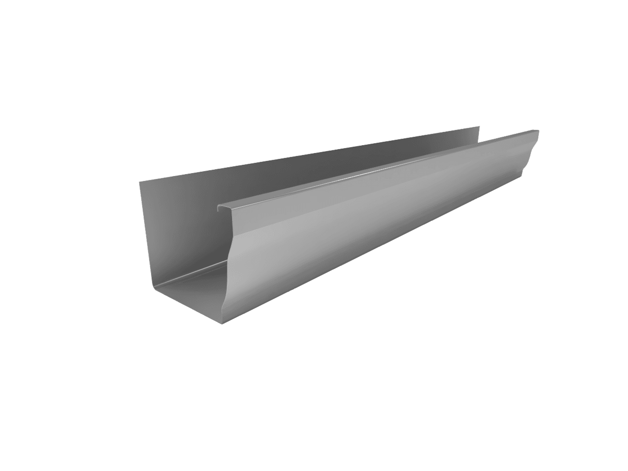 Желоб водосточный прямоугольный 2500 х 126 мм RAL 7004 из оцинкованной стали