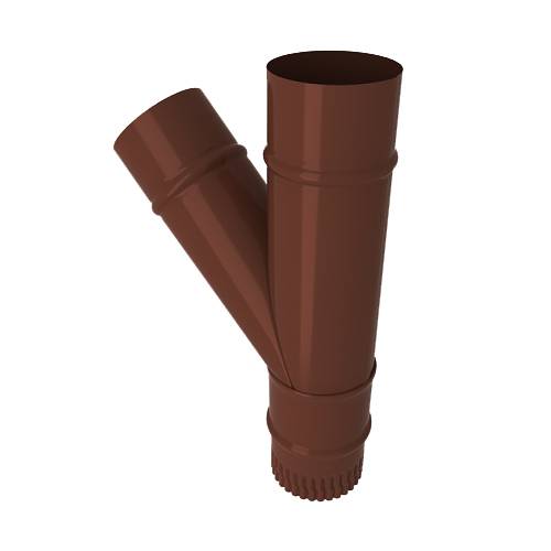 Тройник водостока, диаметр 90 мм, Порошковое покрытие, RAL 8017 (Шоколадно-коричневый)