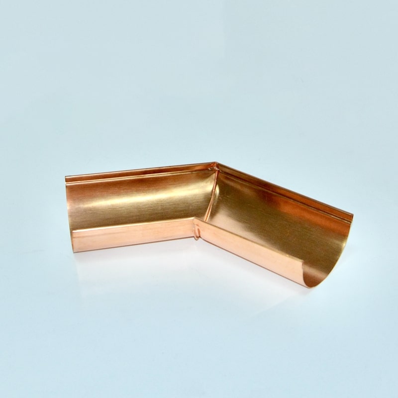 Угол желоба медный, диаметр 125 мм