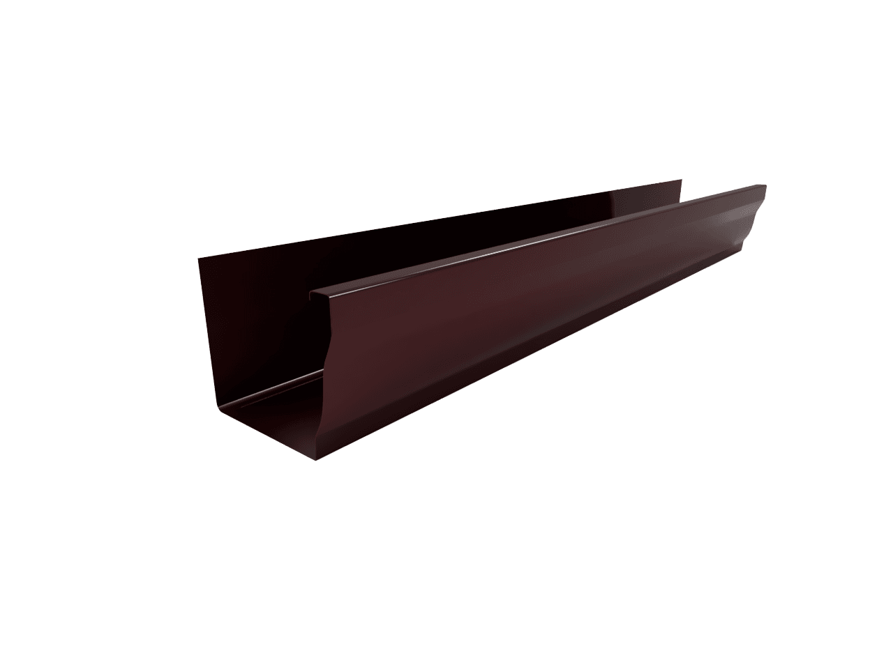 Желоб водосточный прямоугольный 2500 х 126 мм RAL 3005 из оцинкованной стали