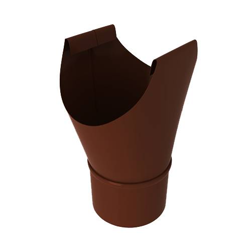 Воронка сливная, диаметр 125/90 мм, Порошковое покрытие, RAL 8017 (Шоколадно-коричневый)