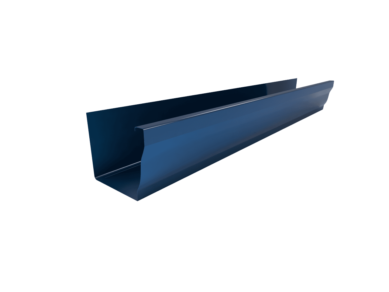 Желоб водосточный прямоугольный 2500 х 126 мм RAL 5005 из оцинкованной стали