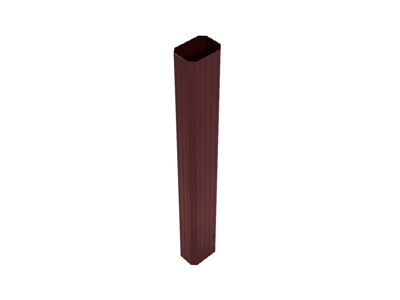 Труба водосточная прямоугольная 1000х78х102 мм RAL 3011 порошковое из оцинкованной стали