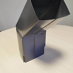 Колено трубы прямоугольное 80х150 мм RAL 8019 из оцинкованной стали - фото 3